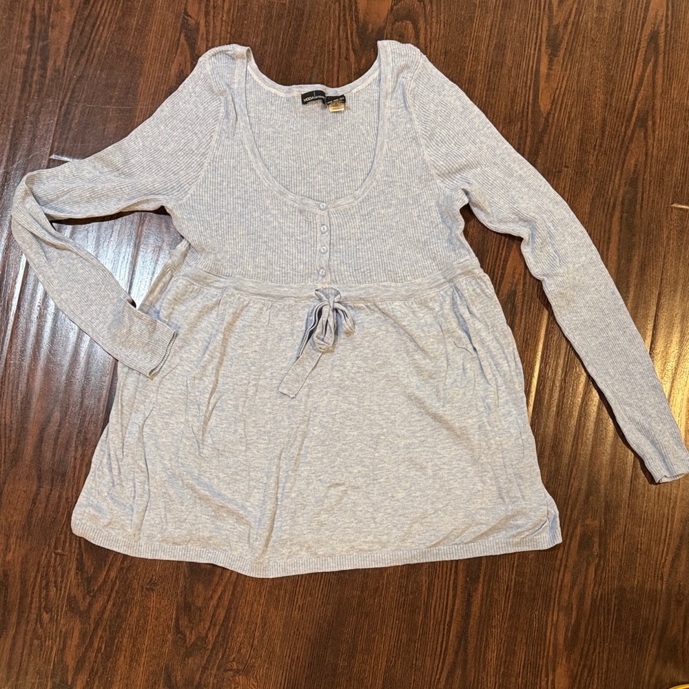 Moda International Light Blue Long Sleeve Top